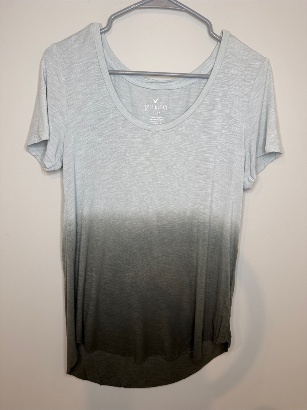 ALL TIME CLOSET FAV - American Eagle Soft & Sexy Olive Green & Grey Ombré Tee
